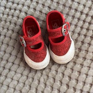 Vans Toddler Red Glitter Sneakers